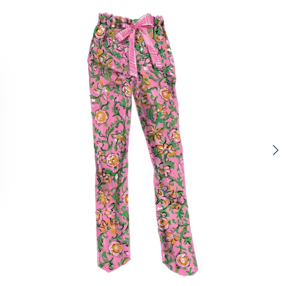 J Peterman Provocative Print Pajamas, button top and elastic waist bottom - Picture 2 of 10